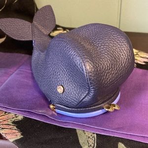 Authentic retired novelty Kate Spade whimsy whale coin purse Gently used Leather